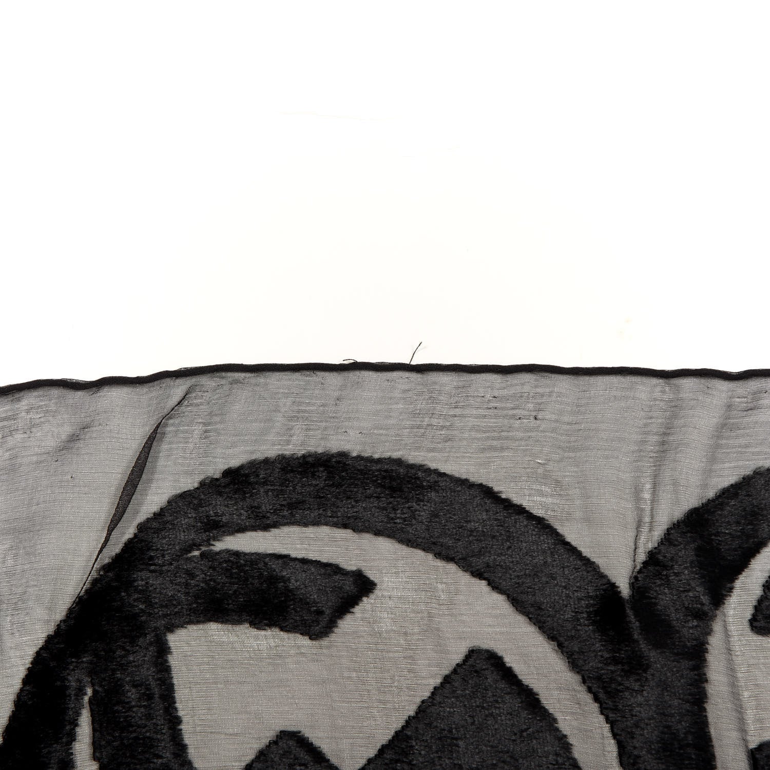 Gucci Modal Silk Interlocking G Square Scarf Grey Black 3 of 3