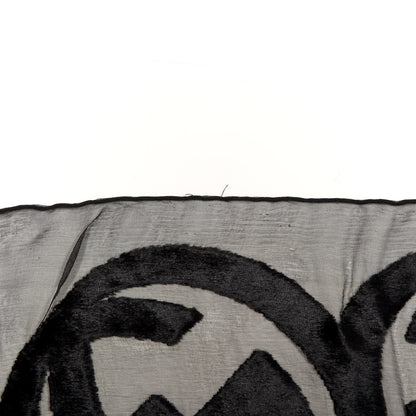 Gucci Modal Silk Interlocking G Square Scarf Grey Black 3 of 3