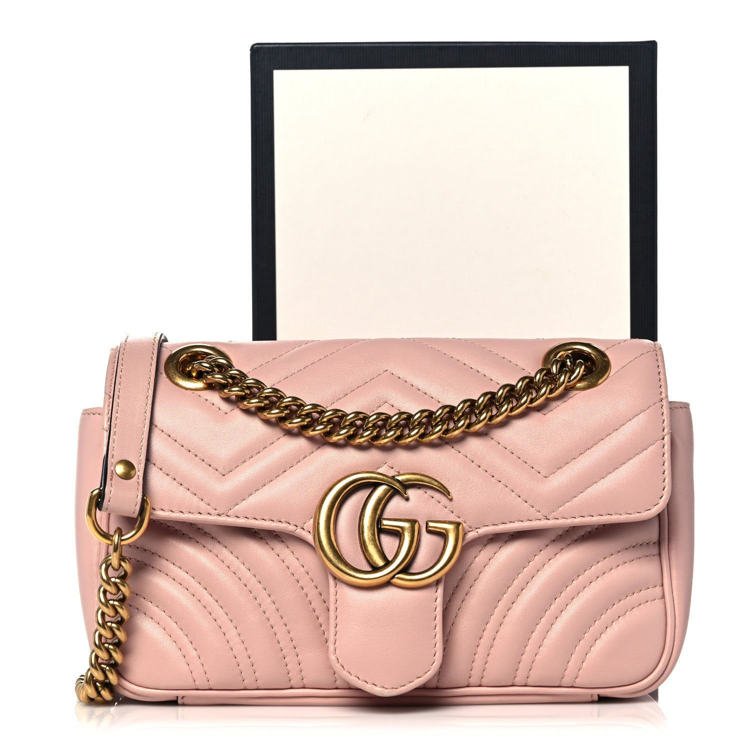 Gucci Calfskin Matelasse Mini GG Marmont Shoulder Bag Perfect Pink 17 of 17