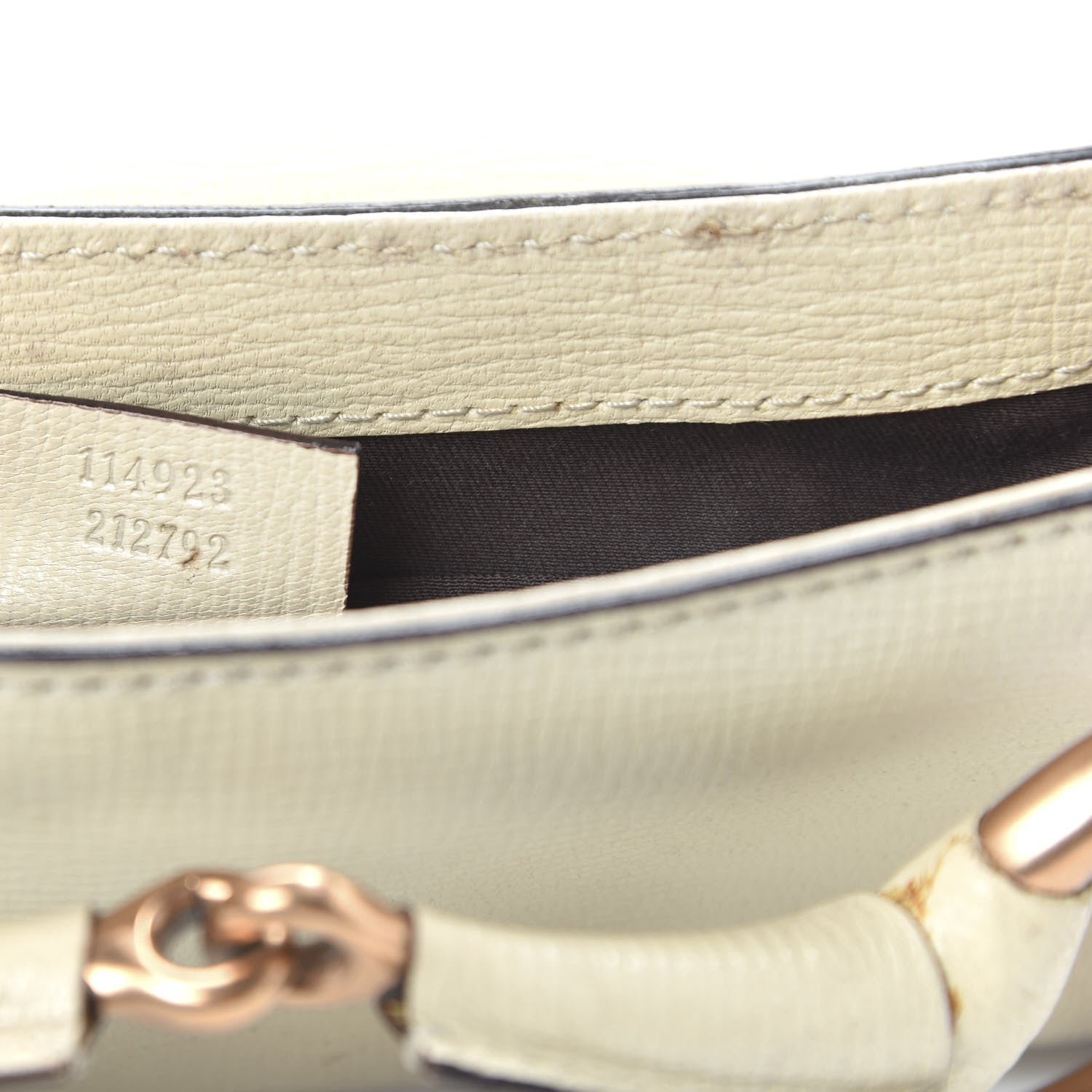 Gucci Textured Calfskin Horsebit Chain Clutch Off White 8 of 9