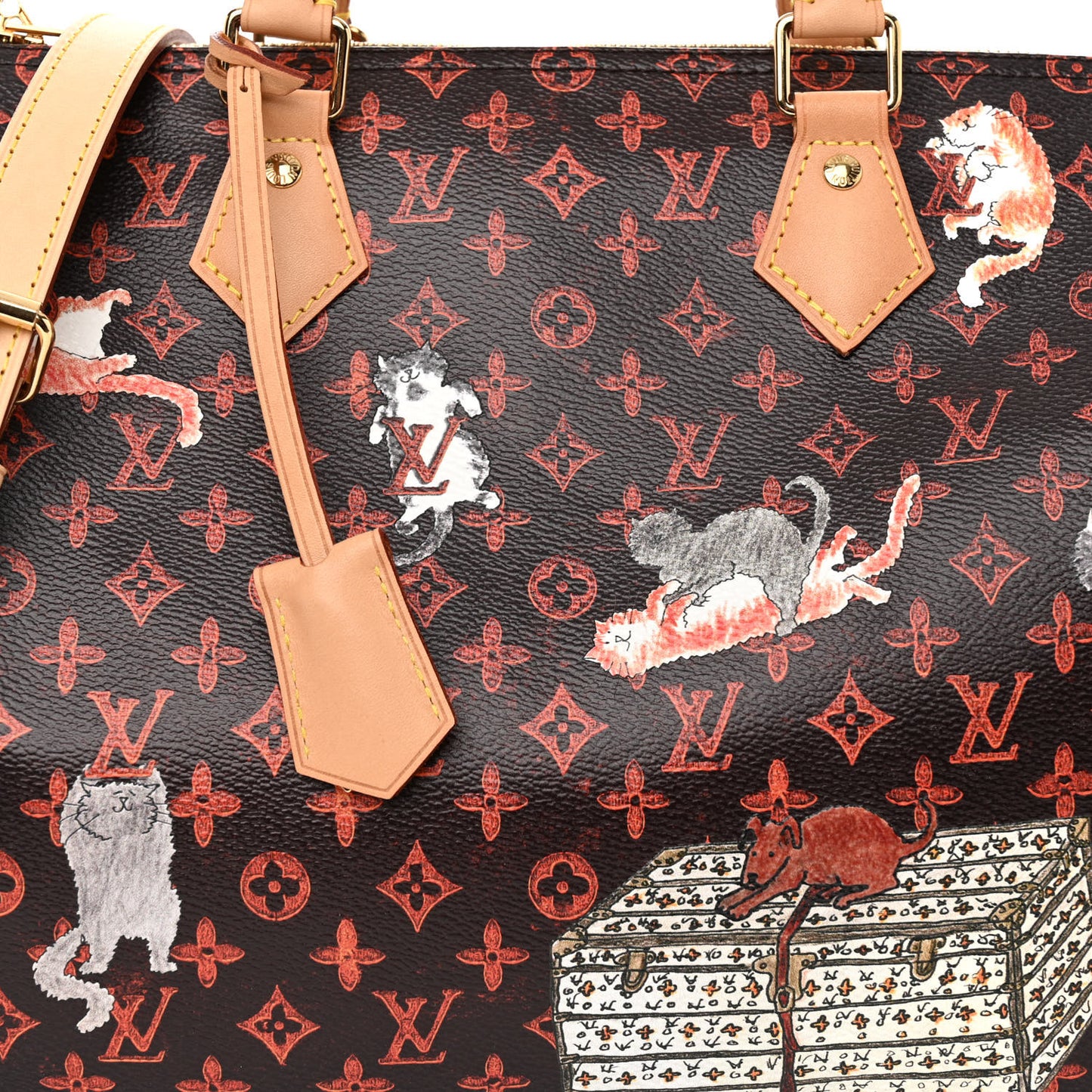 LOUIS VUITTON Catogram Speedy Bandouliere 30 Marron