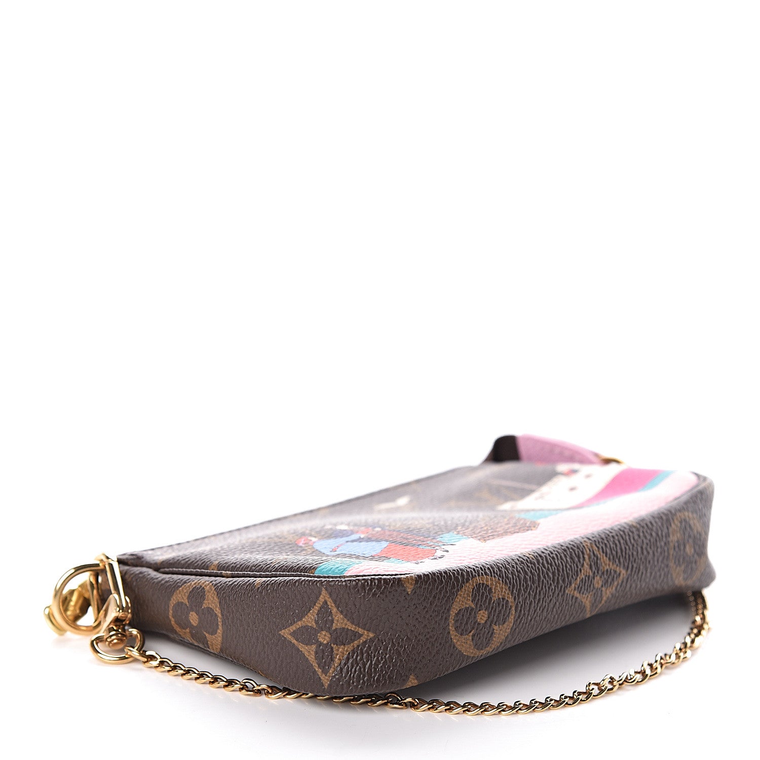 Louis Vuitton Monogram 2016 Christmas Animation Mini Pochette Accessories Rose Ballerine 4 of 6