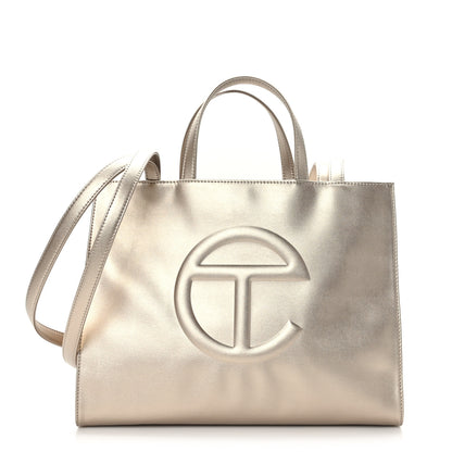 Telfar Metallic Vegan Leather Medium Shopping Bag Gold 1 of 8