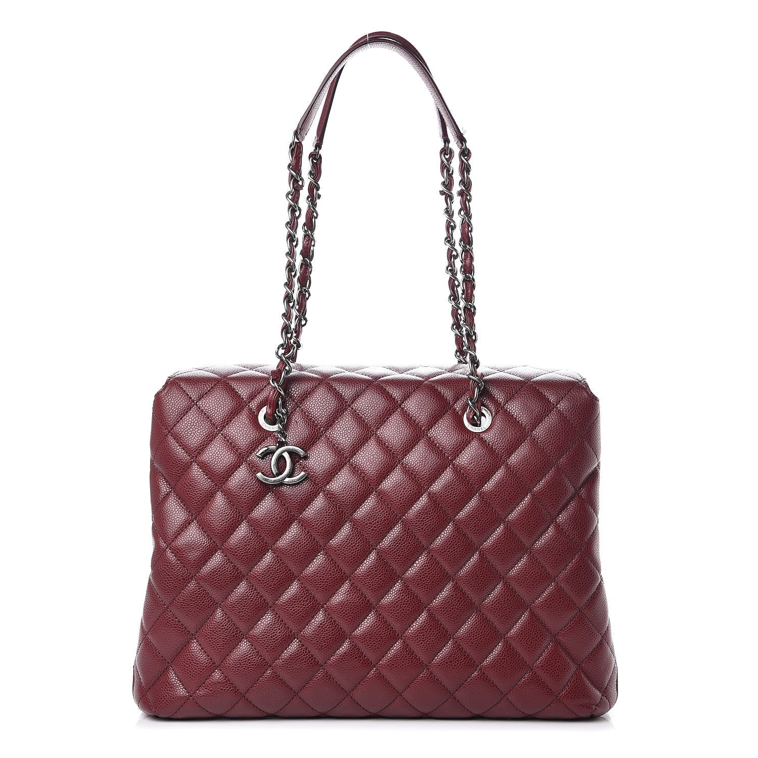 Chanel Caviar Quilted City Shopping Tote Dark Red 1 of 13