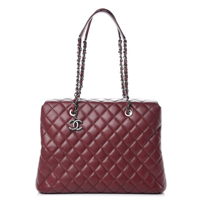 Chanel Caviar Quilted City Shopping Tote Dark Red 1 of 13