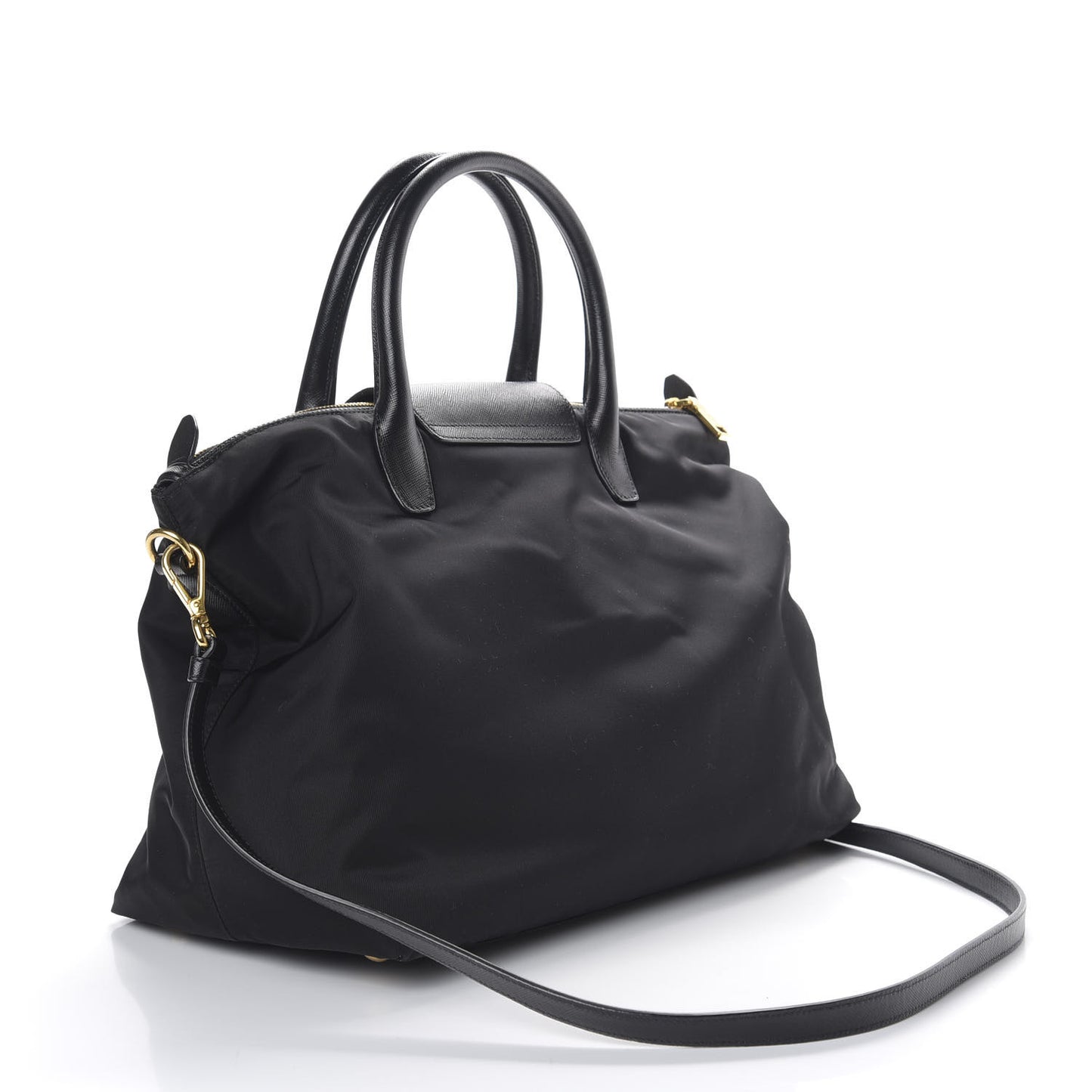 Saffiano Tessuto Nylon Tote Black