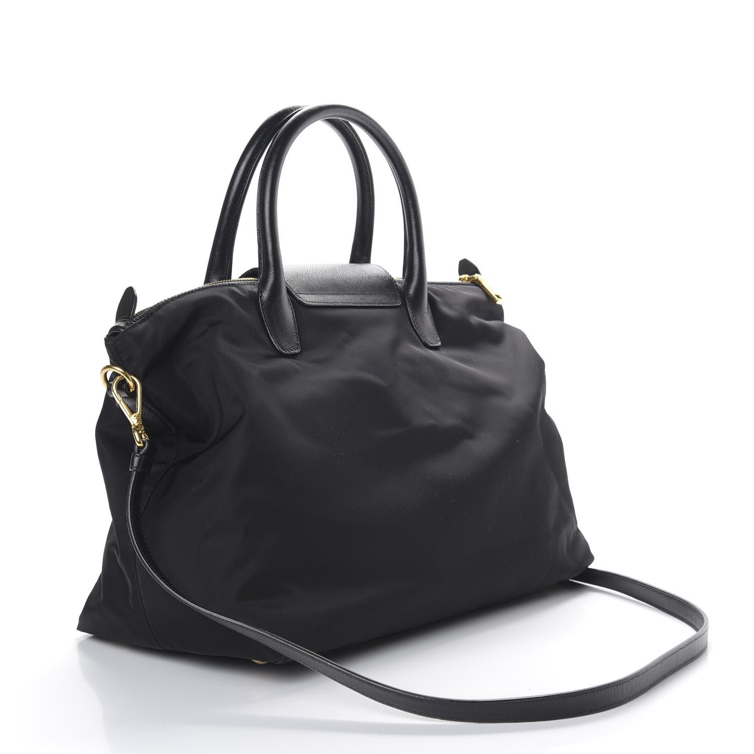 Prada Saffiano Tessuto Nylon Tote Black 2 of 11