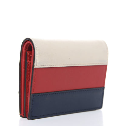 Gucci Calfskin Queen Margaret Card Case Wallet Blue Agata Hibiscus Red Mystic White 3 of 10