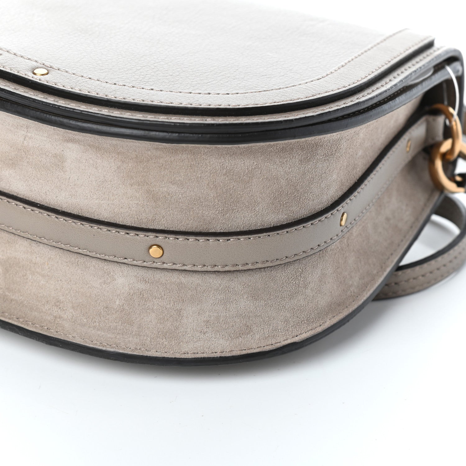 Chloe Calfskin Suede Medium Nile Bracelet Bag Motty Grey 9 of 9