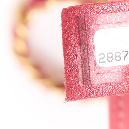 Chanel Metallic Calfskin Quilted Top Handle Flap Dark Pink 8 of 12