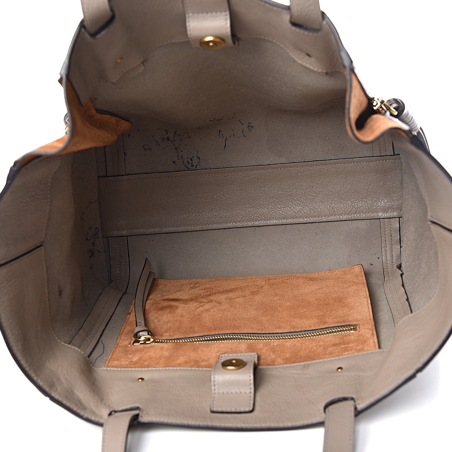 Smooth Calfskin Medium Milo Shopping Tote Motty Grey