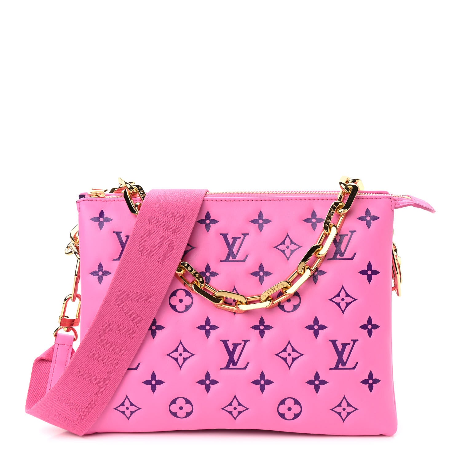 Louis Vuitton Lambskin Embossed Monogram Vuittamins Coussin PM Rose Violet 1 of 8