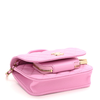 Chanel Caviar Quilted Business Affinity Clutch With Chain Flap Lilac 4 of 11