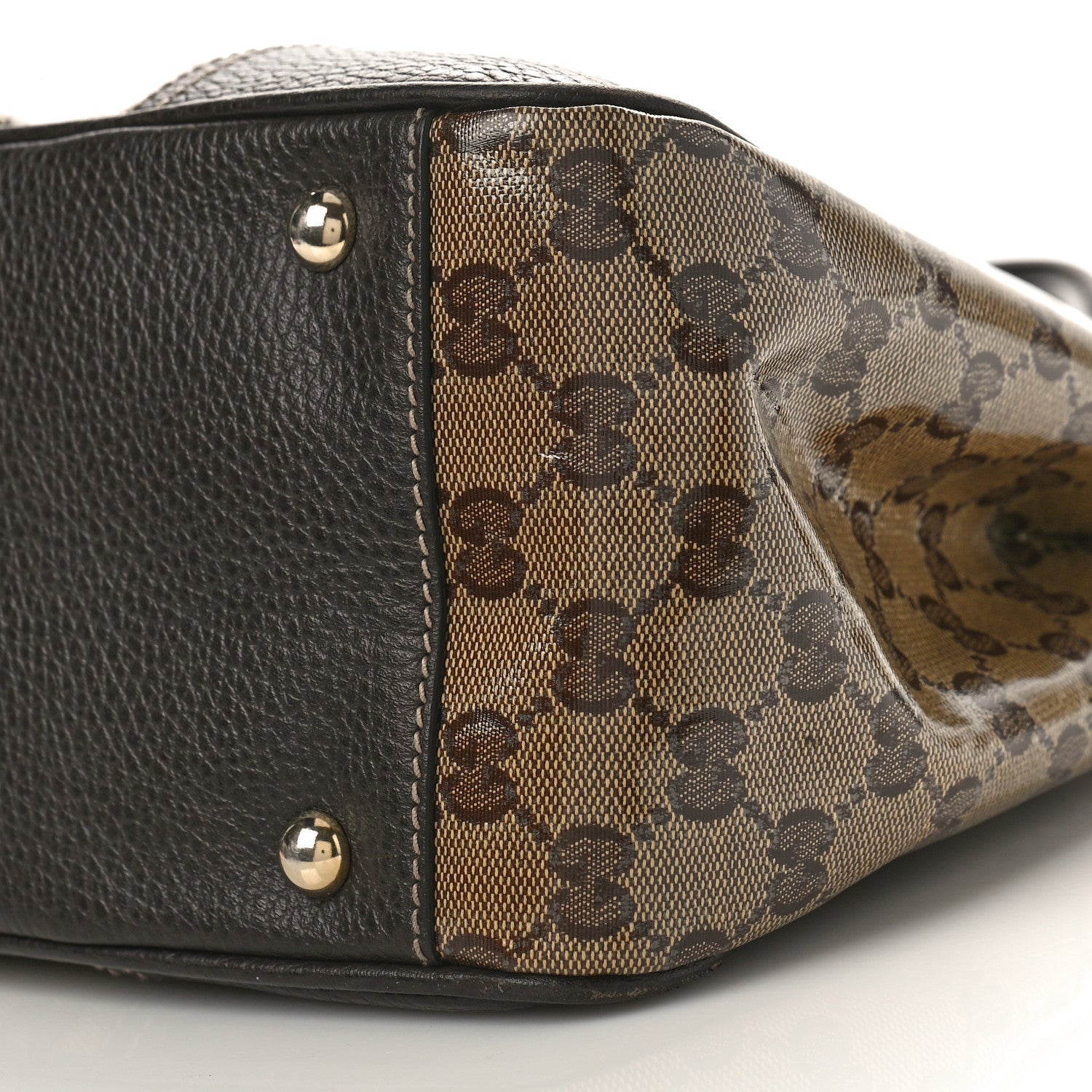 Gucci Crystal Monogram Medium Princy Tote Dark Brown 9 of 10