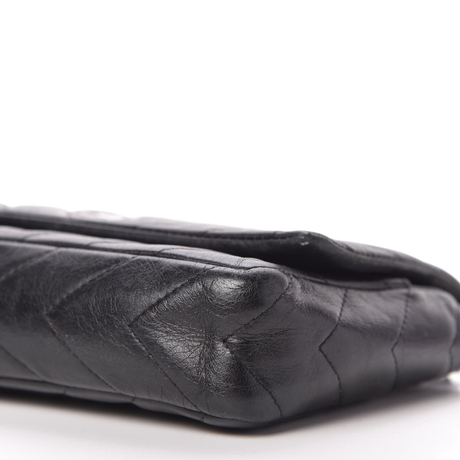 Chanel Lambskin Chevron Quilted Wallet On Chain WOC Black 7 of 11
