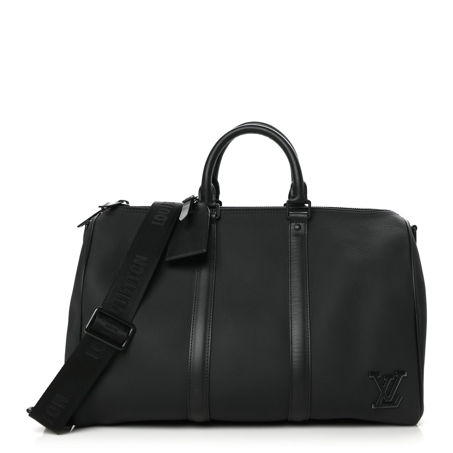 Grained Calfskin Aerogram Keepall Bandouliere 40 Black