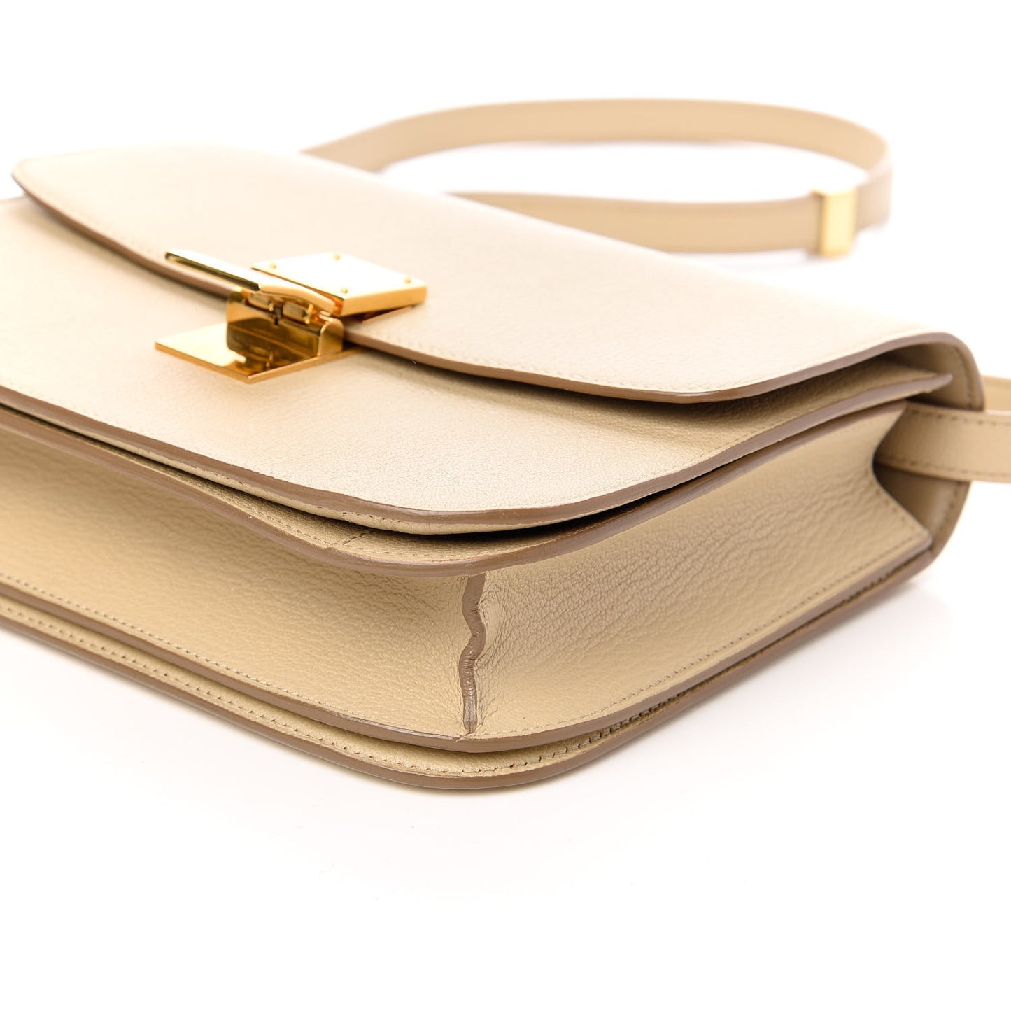 Goatskin Medium Classic Box Flap Bag Dune