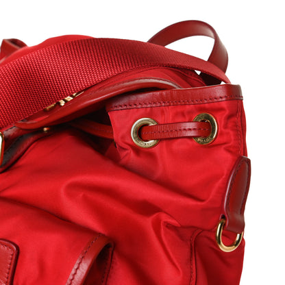 Prada Tessuto Nylon Vitello Backpack Rosso 13 of 14