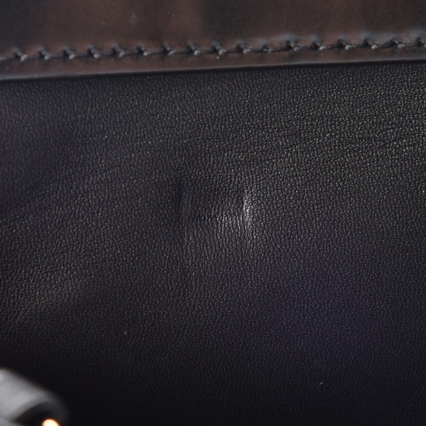 Glazed Calfskin Sac Triangle PM Black