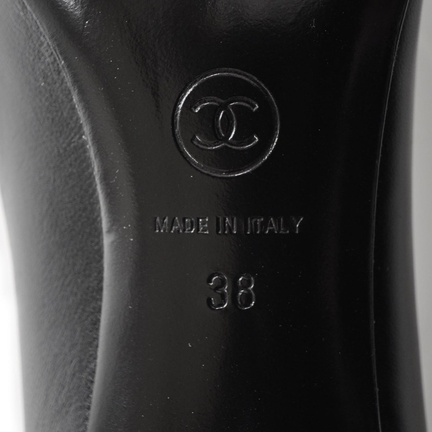 Leather CC Heels 38 Black