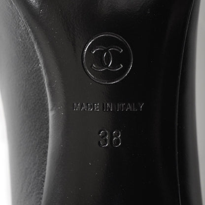 Chanel Leather CC Heels 38 Black 6 of 8
