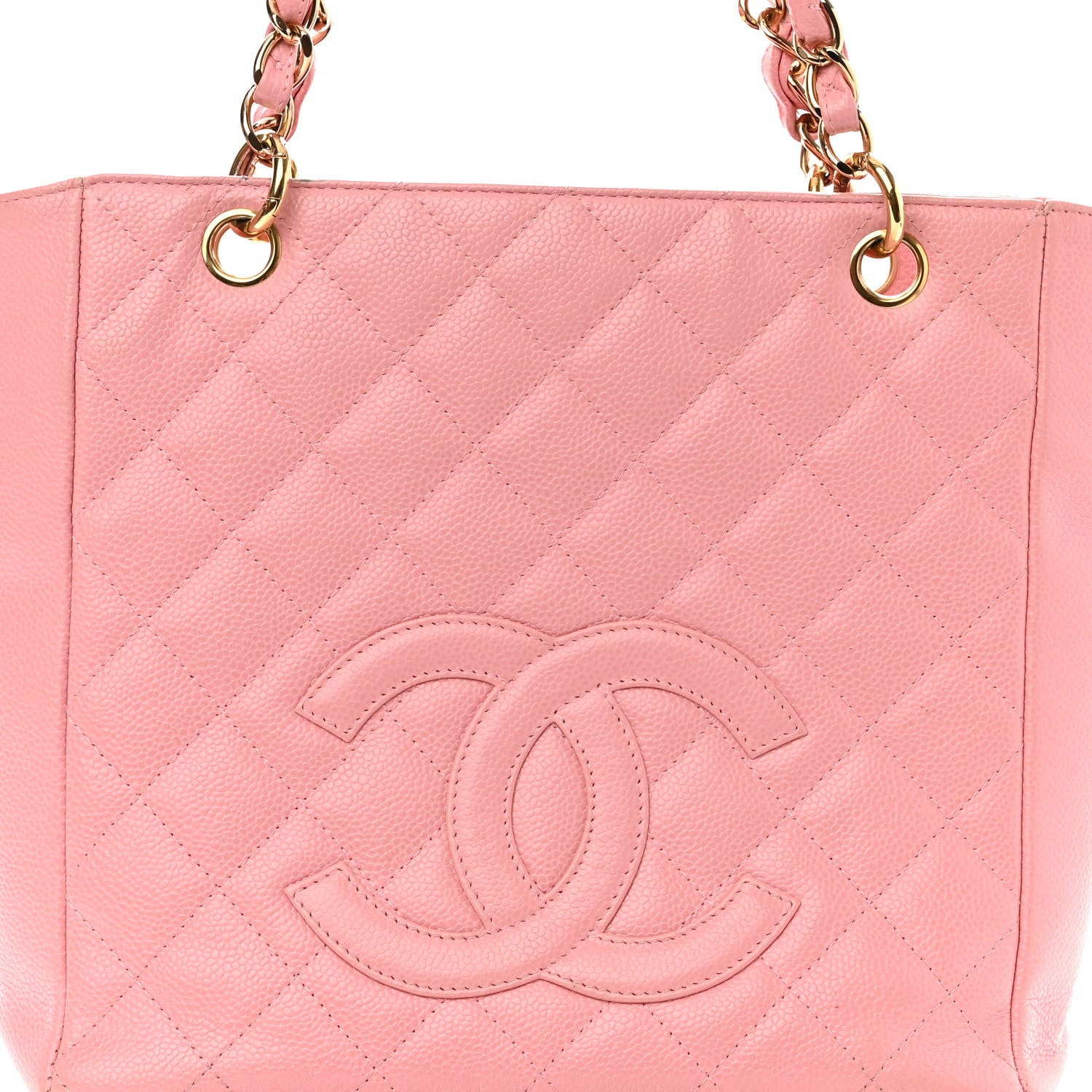 Chanel Caviar Quilted Petit Shopping Tote PST Pink 8 of 10