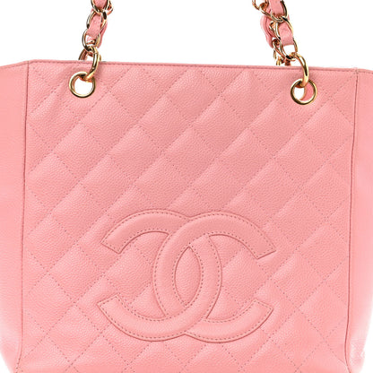 Chanel Caviar Quilted Petit Shopping Tote PST Pink 8 of 10
