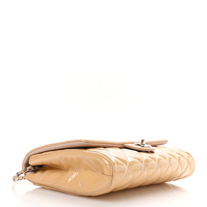 Chanel Patent Quilted Clutch with Chain Flap Beige 4 of 11