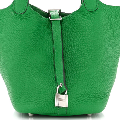 Hermes Taurillon Clemence Picotin Lock 18 PM Bambou 8 of 12