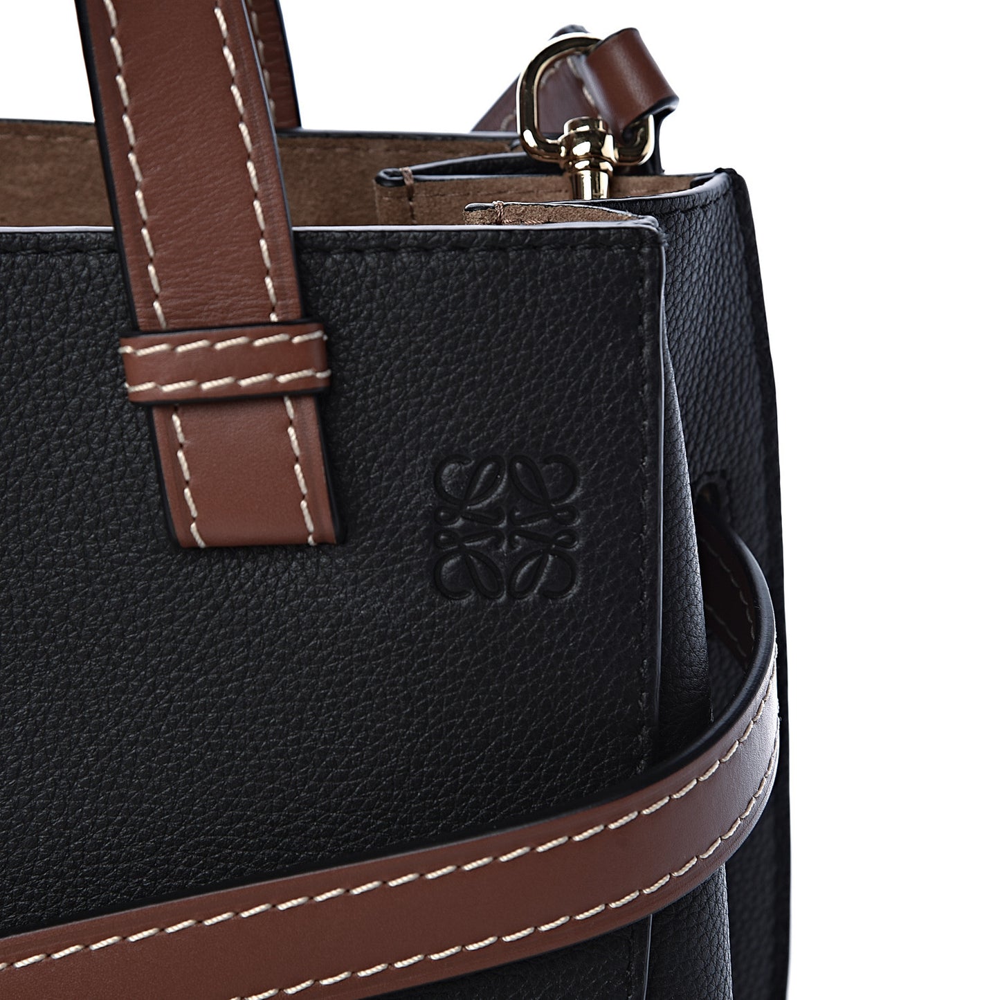 Calfskin Small Gate Tote Pecan Black