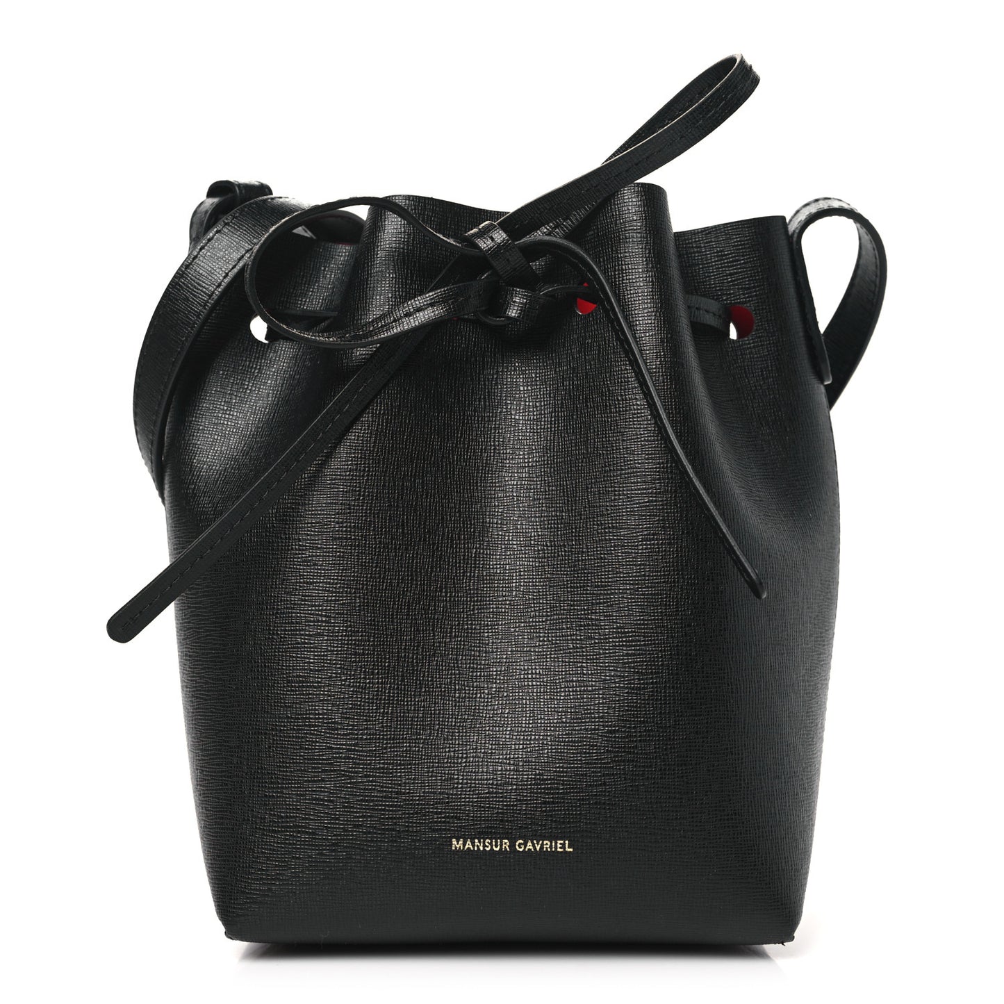 Calfskin Mini Bucket Bag Black Flamma