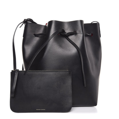 Mansur Gavriel Vegetable Tanned Calfskin Bucket Bag Black Flamma 1 of 6