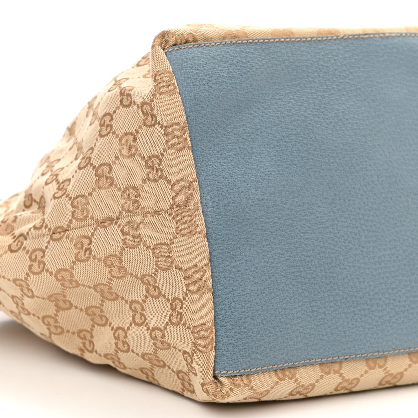 GG Monogram Medium Web Handle Bucket Tote Blue