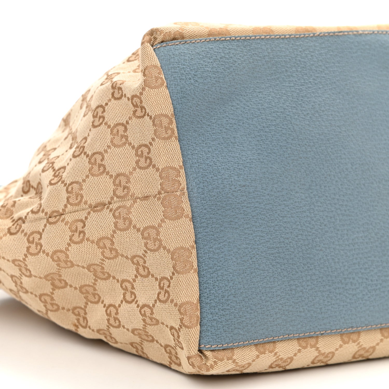 Gucci GG Monogram Medium Web Handle Bucket Tote Blue 9 of 12