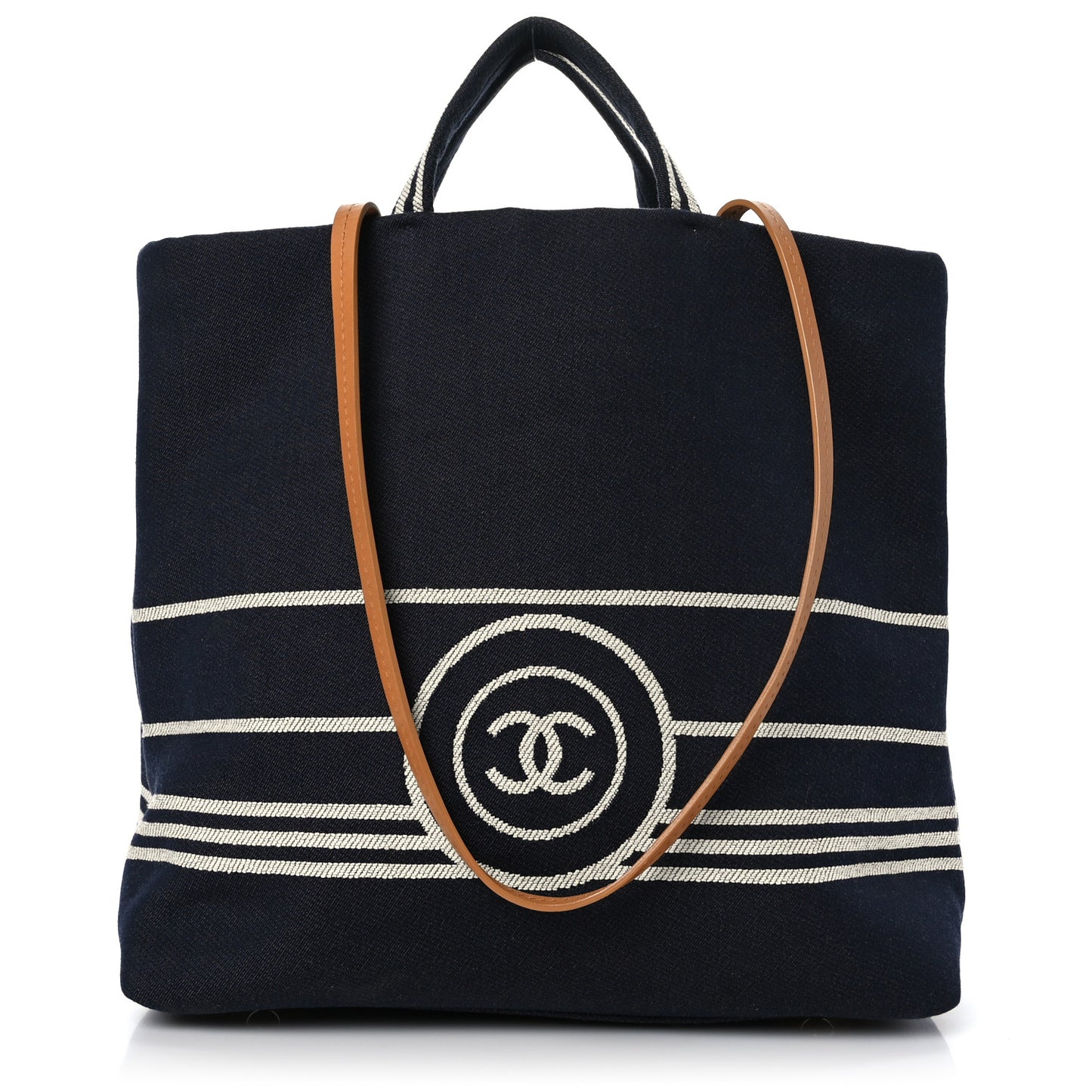 Denim Tall Shopping Tote Blue