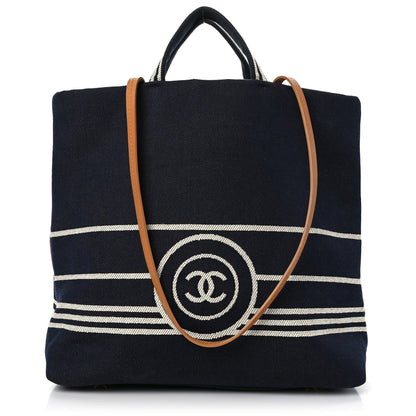 Chanel Denim Tall Shopping Tote Blue 1 of 10