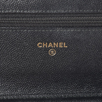 Chanel Caviar Quilted Boy Wallet On Chain WOC Black 7 of 10