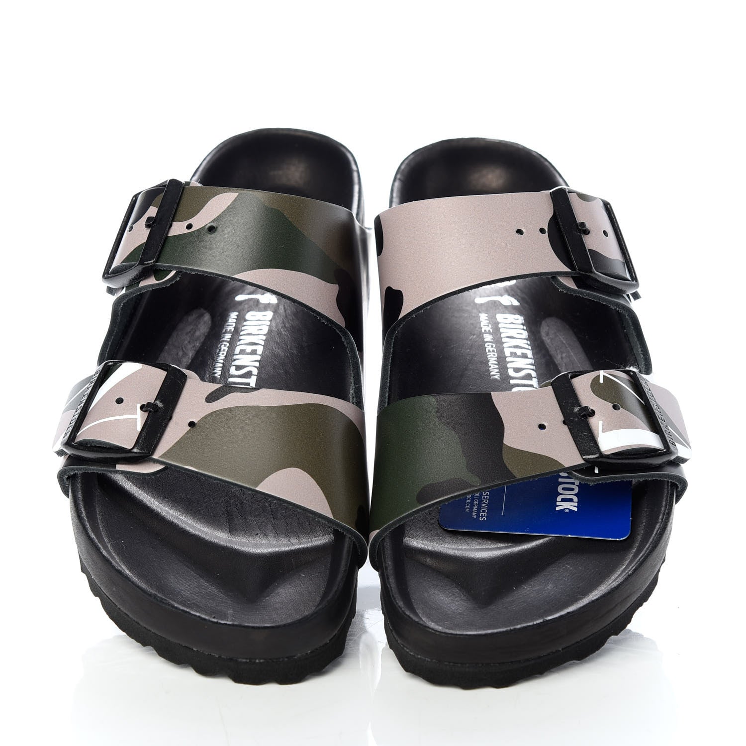 Valentino Garavani X BIRKENSTOCK Calfskin VLTN Arizona Slide Sandals 38 Army Green Poudre 5 of 9