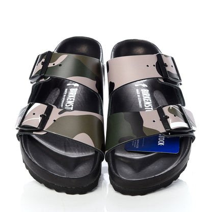 Valentino Garavani X BIRKENSTOCK Calfskin VLTN Arizona Slide Sandals 38 Army Green Poudre 5 of 9
