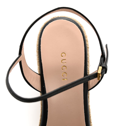 Gucci Galassia Aitana Espadrille 10/95mm Wedge Sandals 39.5 Black 7 of 12