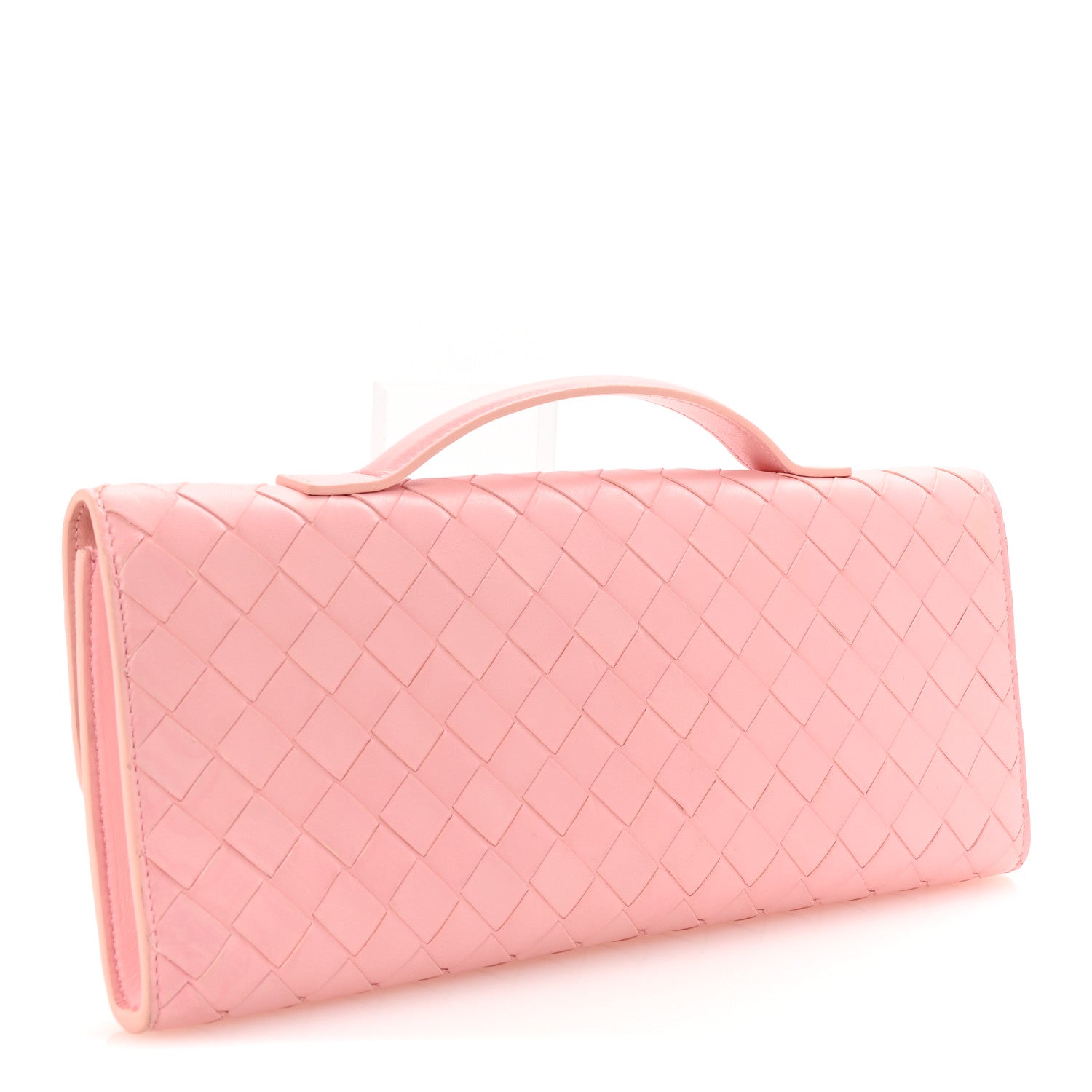 Bottega Veneta Nappa Intrecciato Long Andiamo Top Handle Clutch Rose 3 of 6