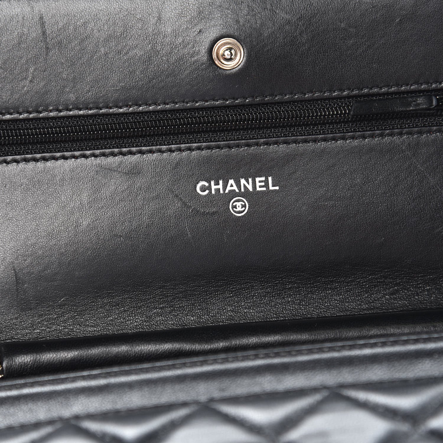 Chanel Lambskin Quilted Wallet On Chain WOC Black 6 of 11