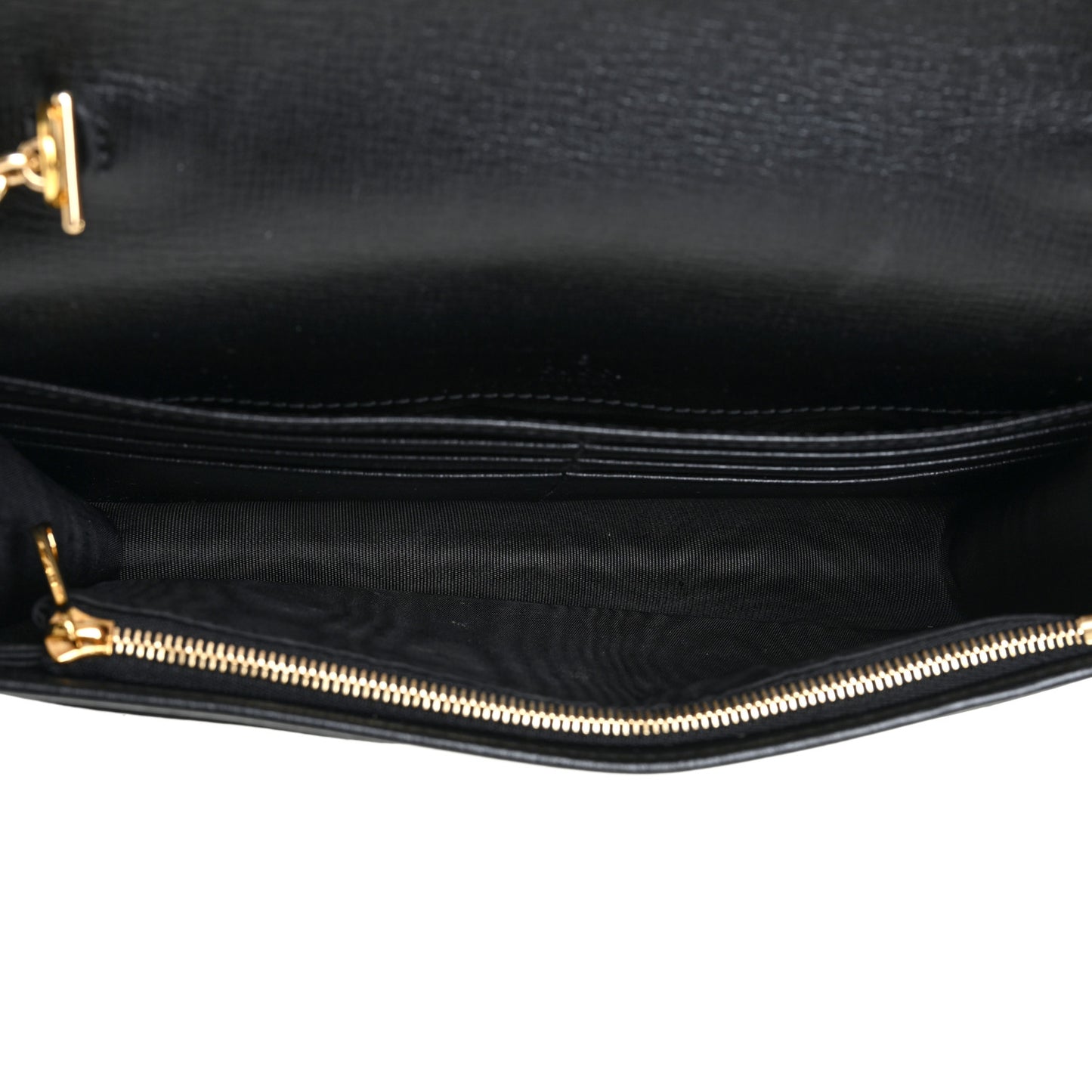 Azalea Calfskin Marina Chain Wallet Black