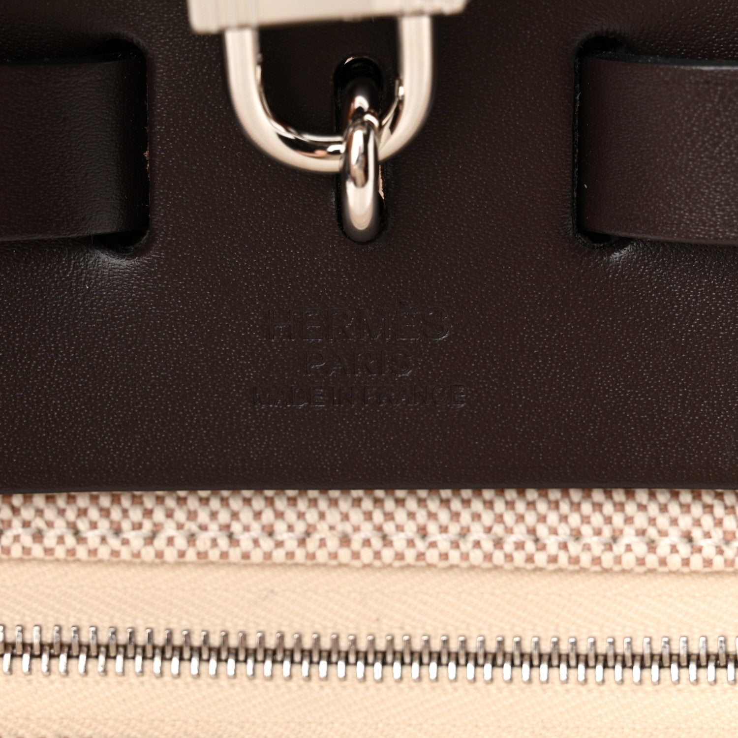 Hermes H Plume Canvas Vache Hunter Circuit Rider Hobnailed Herbag Zip Retourne 31 PM Ebene Ecru 7 of 10