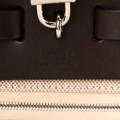 Hermes H Plume Canvas Vache Hunter Circuit Rider Hobnailed Herbag Zip Retourne 31 PM Ebene Ecru 7 of 10