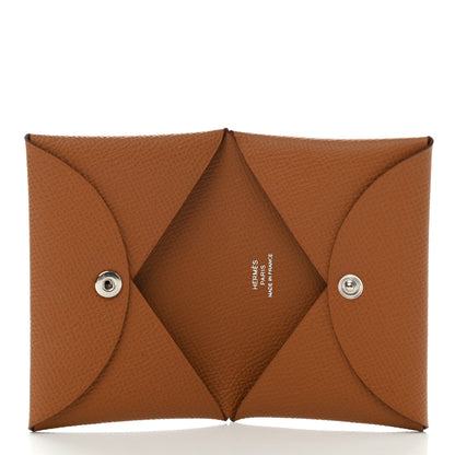 Hermes Epsom Calvi Card Case Gold 5 of 8