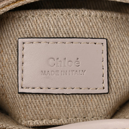 Chloe Cotton Calfskin Nano Woody Ribbon Tote White Pink 6 of 10