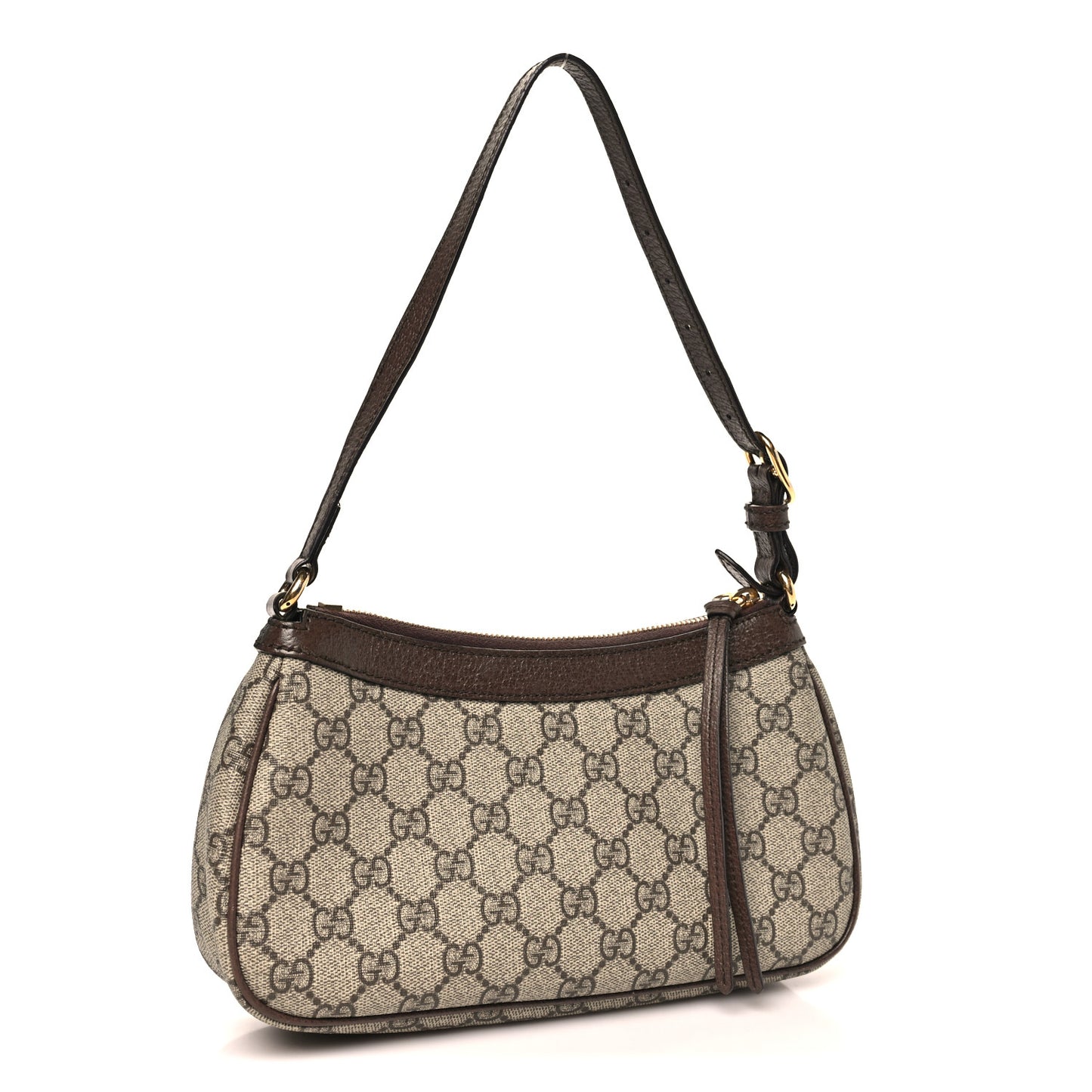 GG Supreme Monogram Textured Dollar Calfskin Small Ophidia Hobo Beige Ebony New Acero