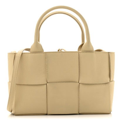 Bottega Veneta Grained Calfskin Maxi Intreccio Mini Arco Tote Porridge 1 of 16