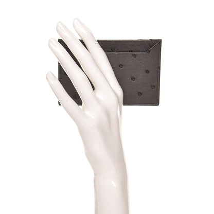 Prada Ostrich Card Case Mercurio 2 of 8